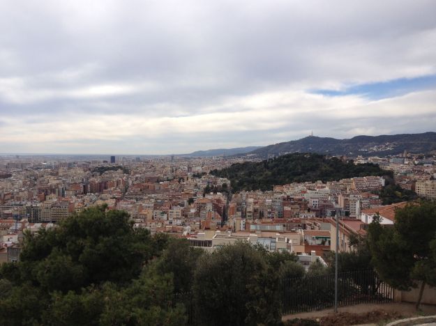 View after the hilly climb to Park Guell