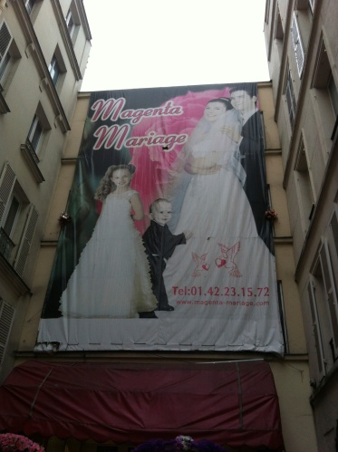 Wedding shop (Magenta Marriage) on the street where we stayed in Paris