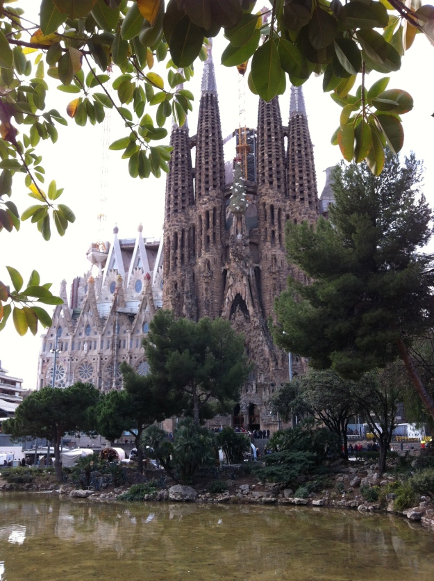 A view of La Sagrada Familia from the park across the street