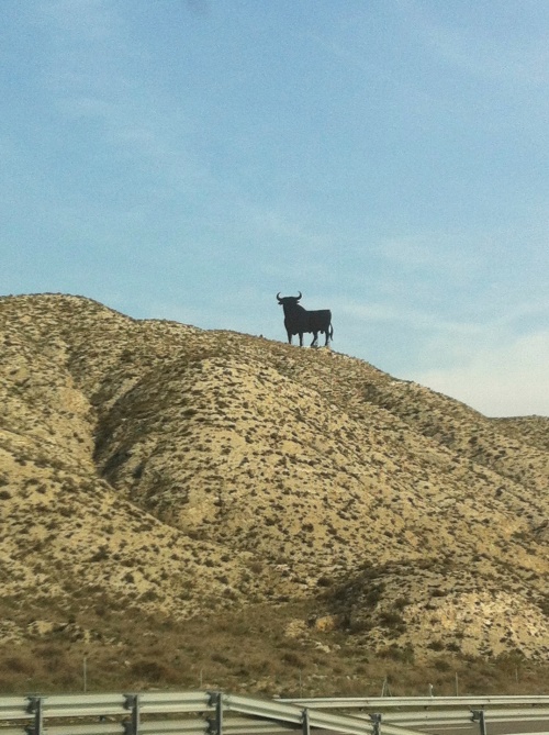 Not only did we hear the bull moo from our GPS, we also saw several of these bull billboards along the motorway.